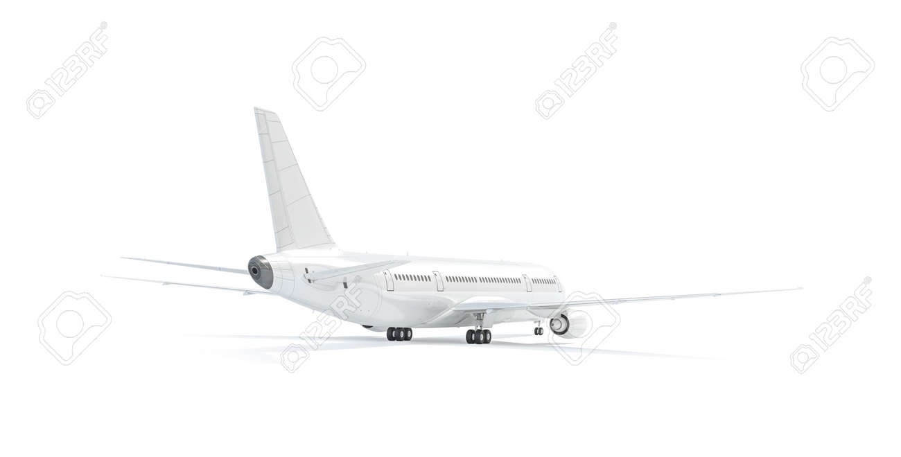 Download Blank White Airplane Mockup Stand Backside View Isolated 3d Rendering Stock Photo Picture And Royalty Free Image Image 125211591