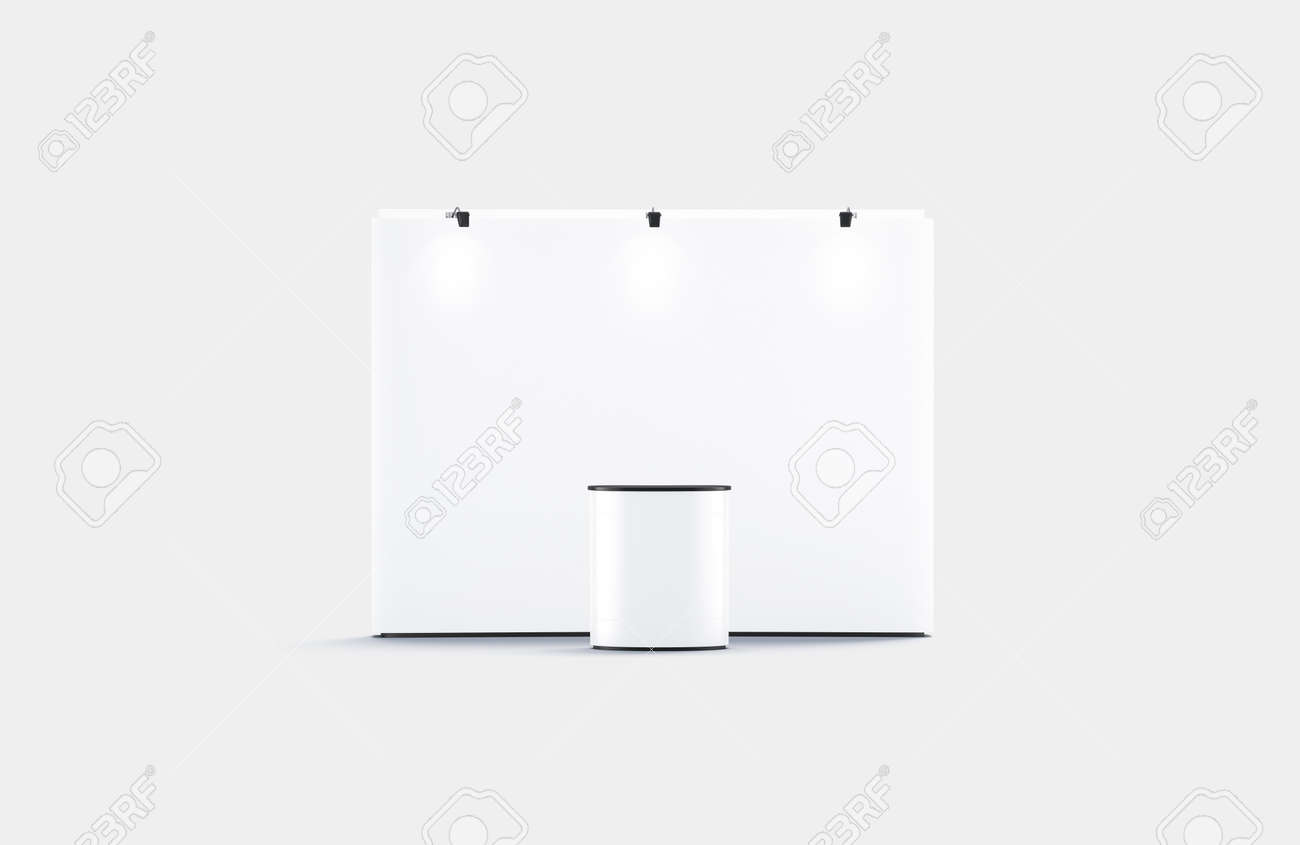 Download Blank White Trade Show Booth Mockup Front View Stock Photo Picture And Royalty Free Image Image 134675429