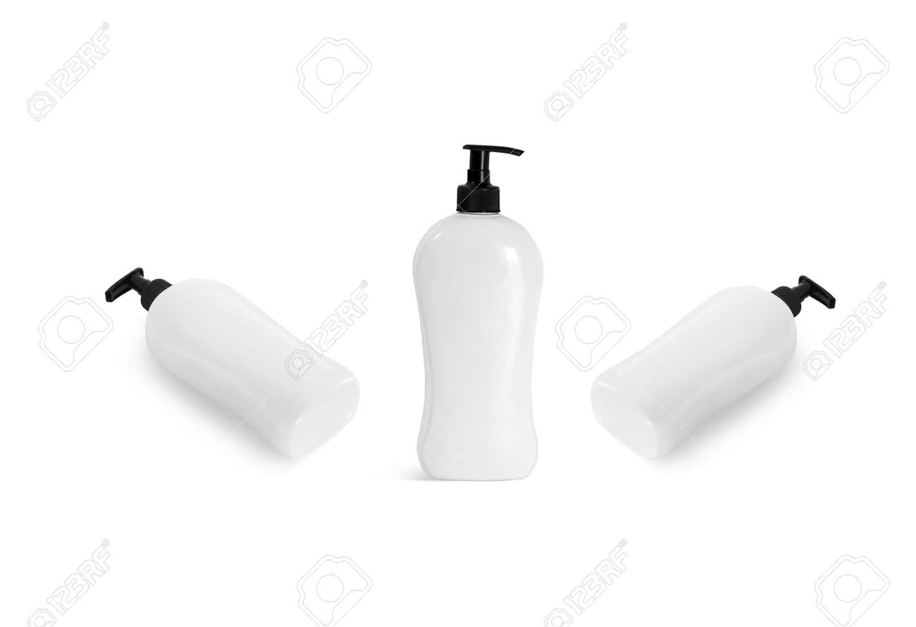 Download Blank White Shampoo Bottle With Black Pump Mockup Front And Stock Photo Picture And Royalty Free Image Image 137603577
