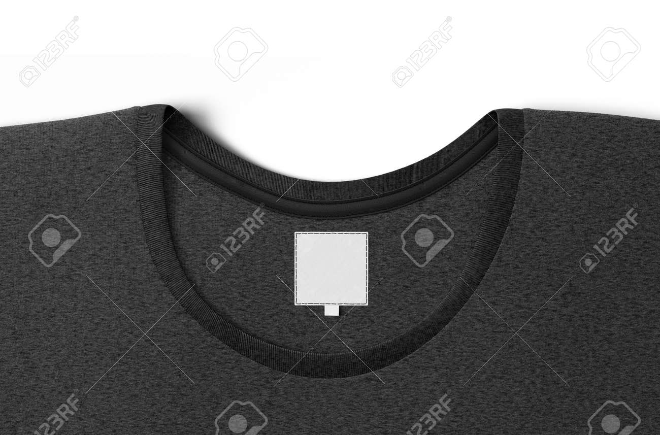 Download Blank Black T Shirt Collar With White Square Label Mockup 3d Stock Photo Picture And Royalty Free Image Image 141625001