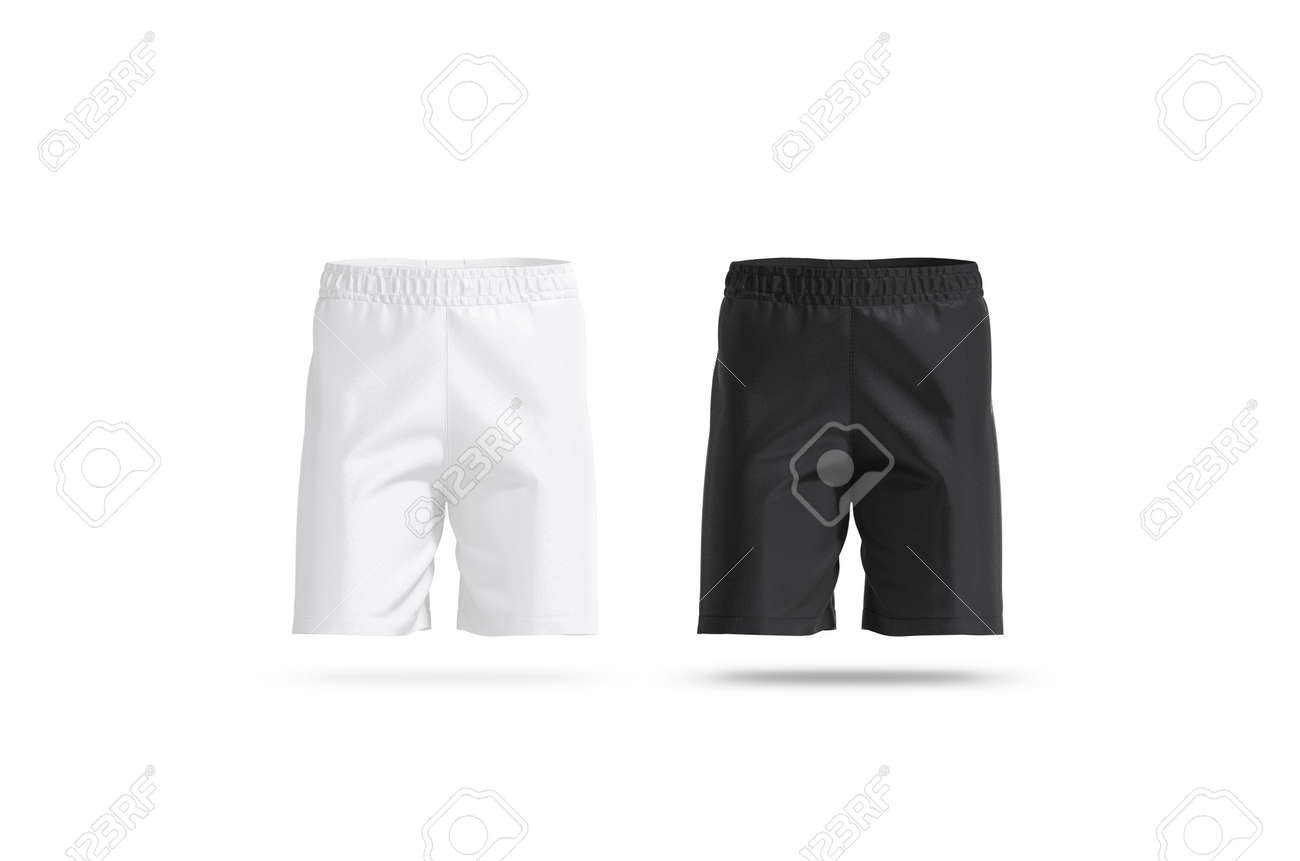 Download Blank Black And White Soccer Shorts Mockup Set Front View 3d Stock Photo Picture And Royalty Free Image Image 141625021