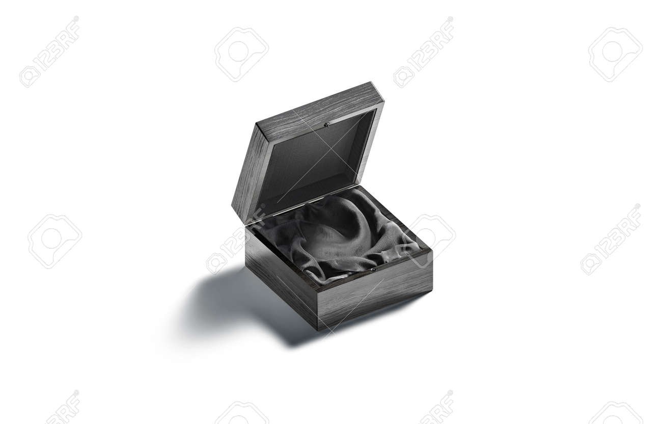 Download Blank Black Opened Wood Gift Box With Silk Pad Mockup Stock Photo Picture And Royalty Free Image Image 145257556