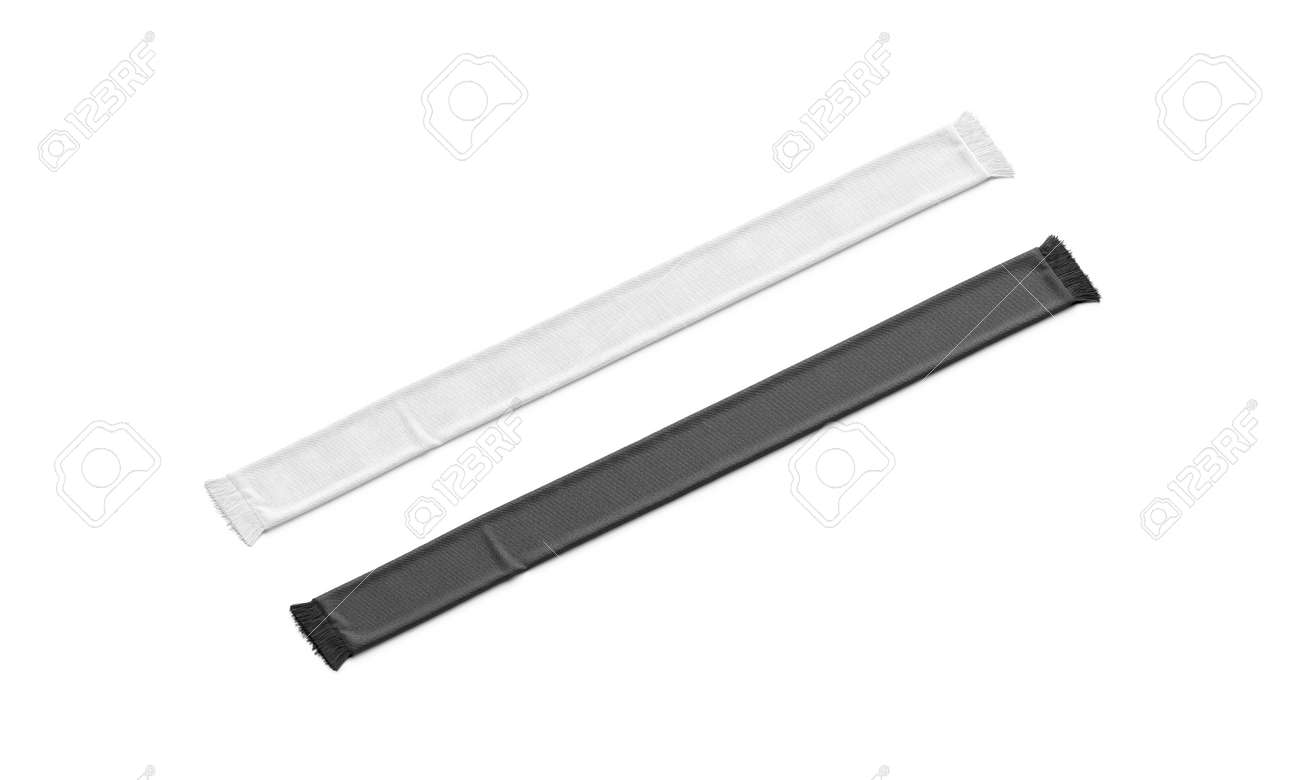 Download Blank Black And White Knitted Soccer Scarf Mockup Side View Stock Photo Picture And Royalty Free Image Image 148966404