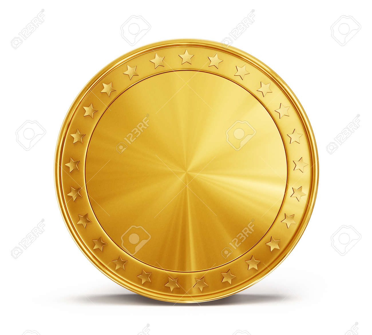 Gouden Munt Geïsoleerd Op Een Witte Achtergrond Royalty-Vrije Foto, Plaatjes,  Beelden en Stock Fotografie. Image 27718295