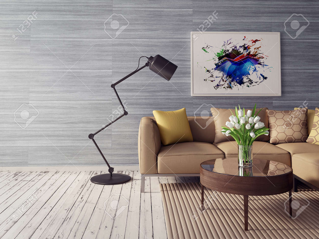 3d render. modern interior room with a beautyful furniture. - 36059338 3d render. modern interior room with a beautyful furniture. - 36059338