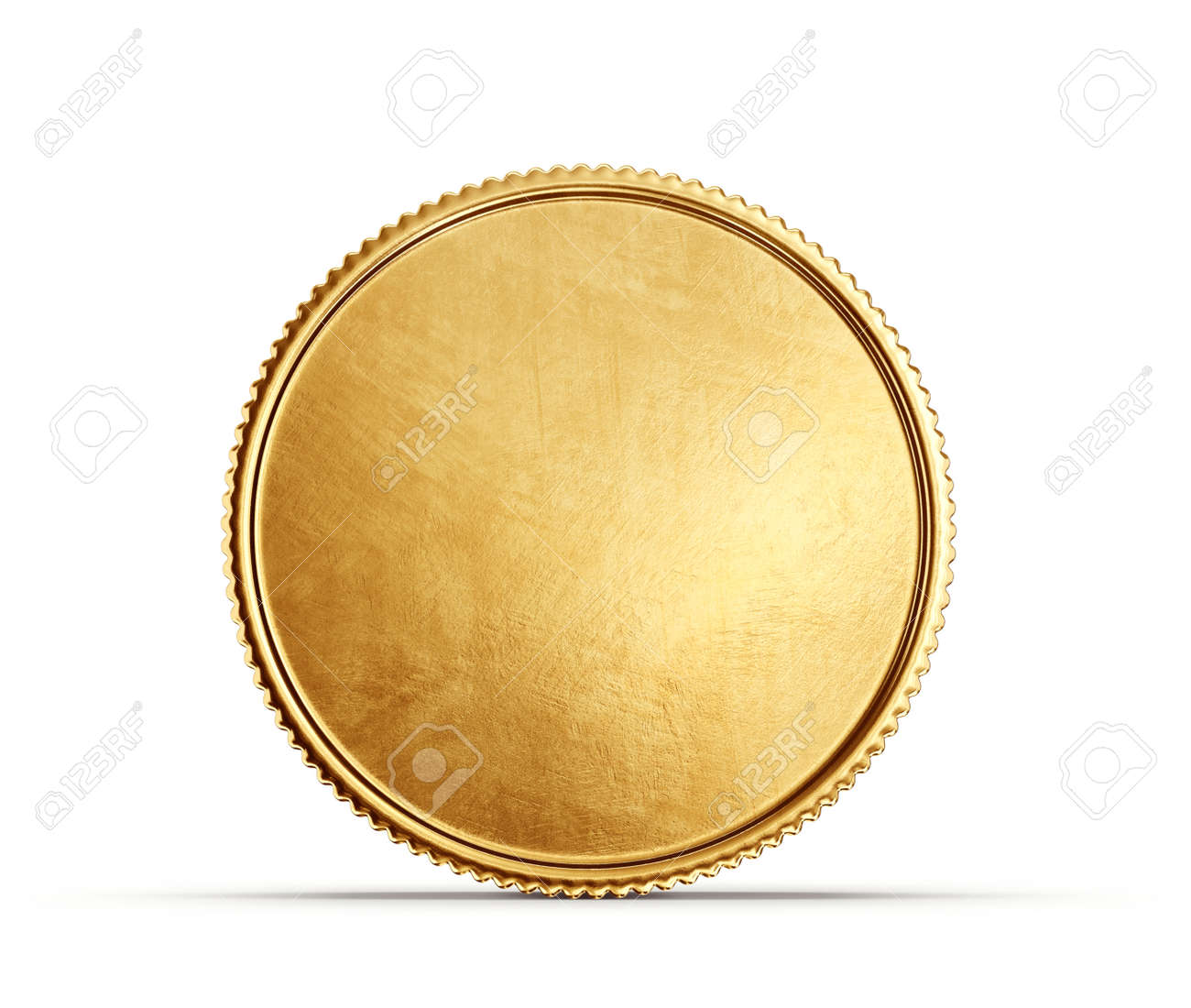 白に分離された黄金のコイン。 3Dイラストの写真素材・画像素材 Image 150807436