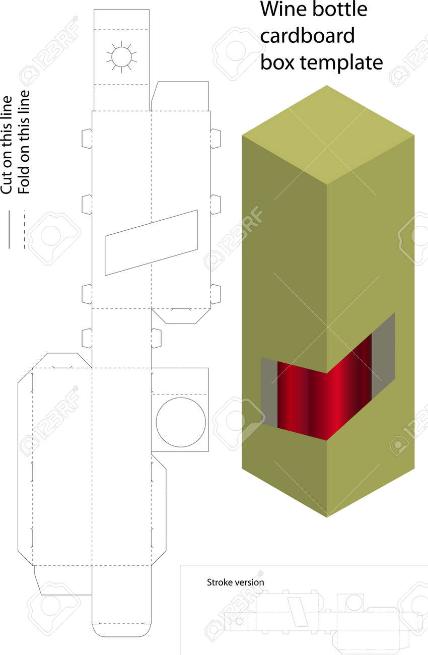 wine bottle cardboard box template royalty free cliparts vectors
