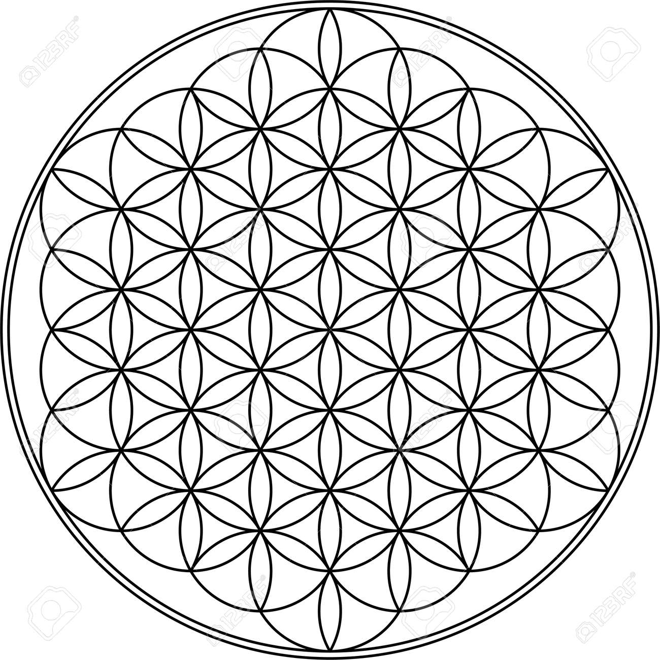 人生幾何学図の花のイラスト素材 ベクタ Image