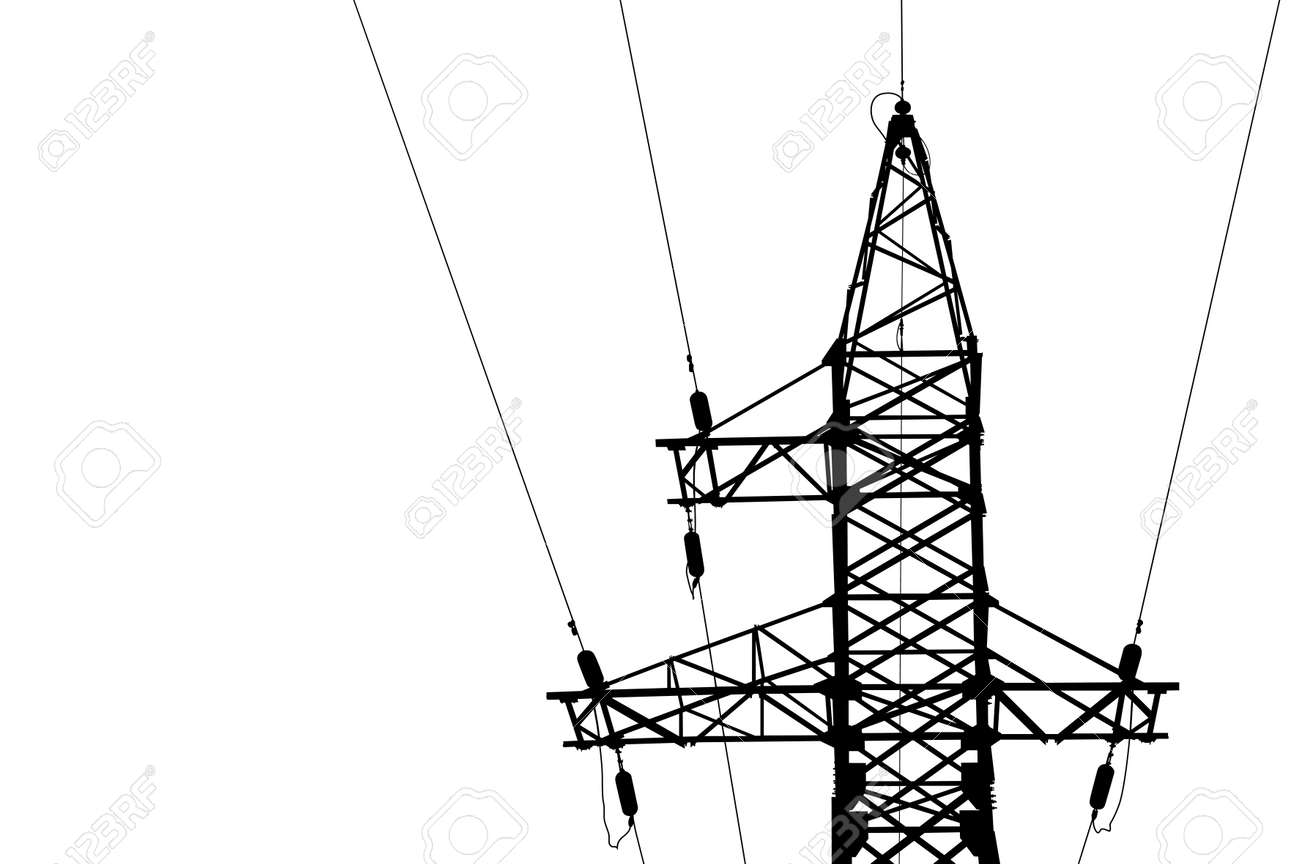 高圧送電線と鉄塔のイラスト素材 ベクタ Image 高圧送電線と鉄塔のイラスト素材 ベクタ Image
