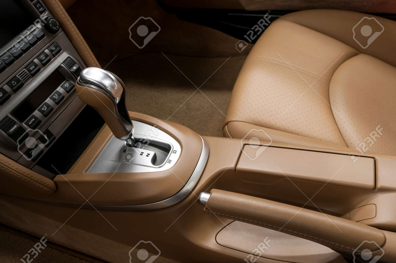 Detail interior of modern auto. Gear shift in car. - 32374055 Detail interior of modern auto. Gear shift in car. - 32374055