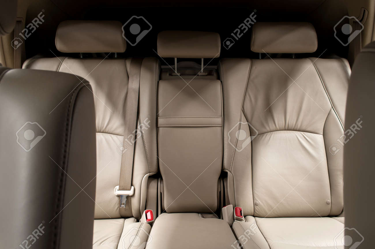 Rear leather seats. Car interior. - 33016149 Rear leather seats. Car interior. - 33016149