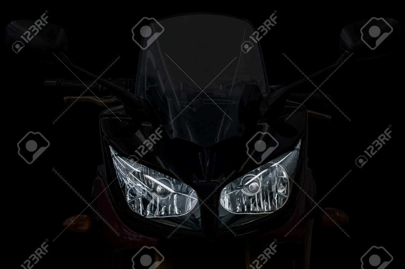 Modern motorcycle head light with two bulbs. - 38782829 Modern motorcycle head light with two bulbs. - 38782829