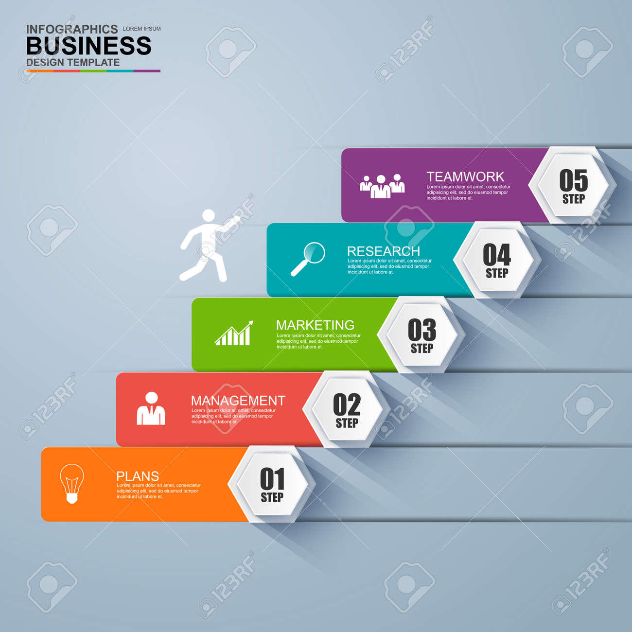 infographics business stair step success vector design template design tamplets