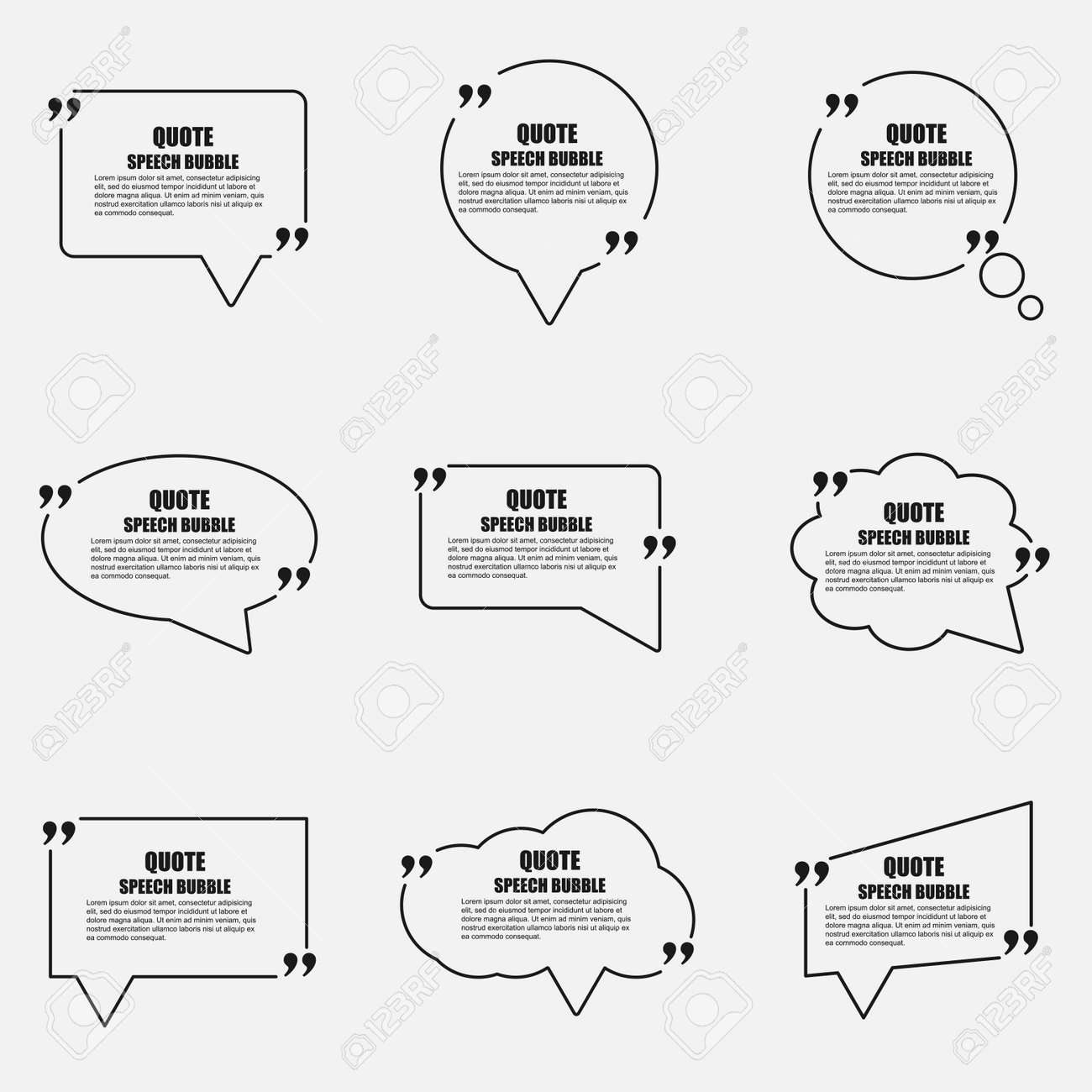 quote speech bubble vector design template circle business card