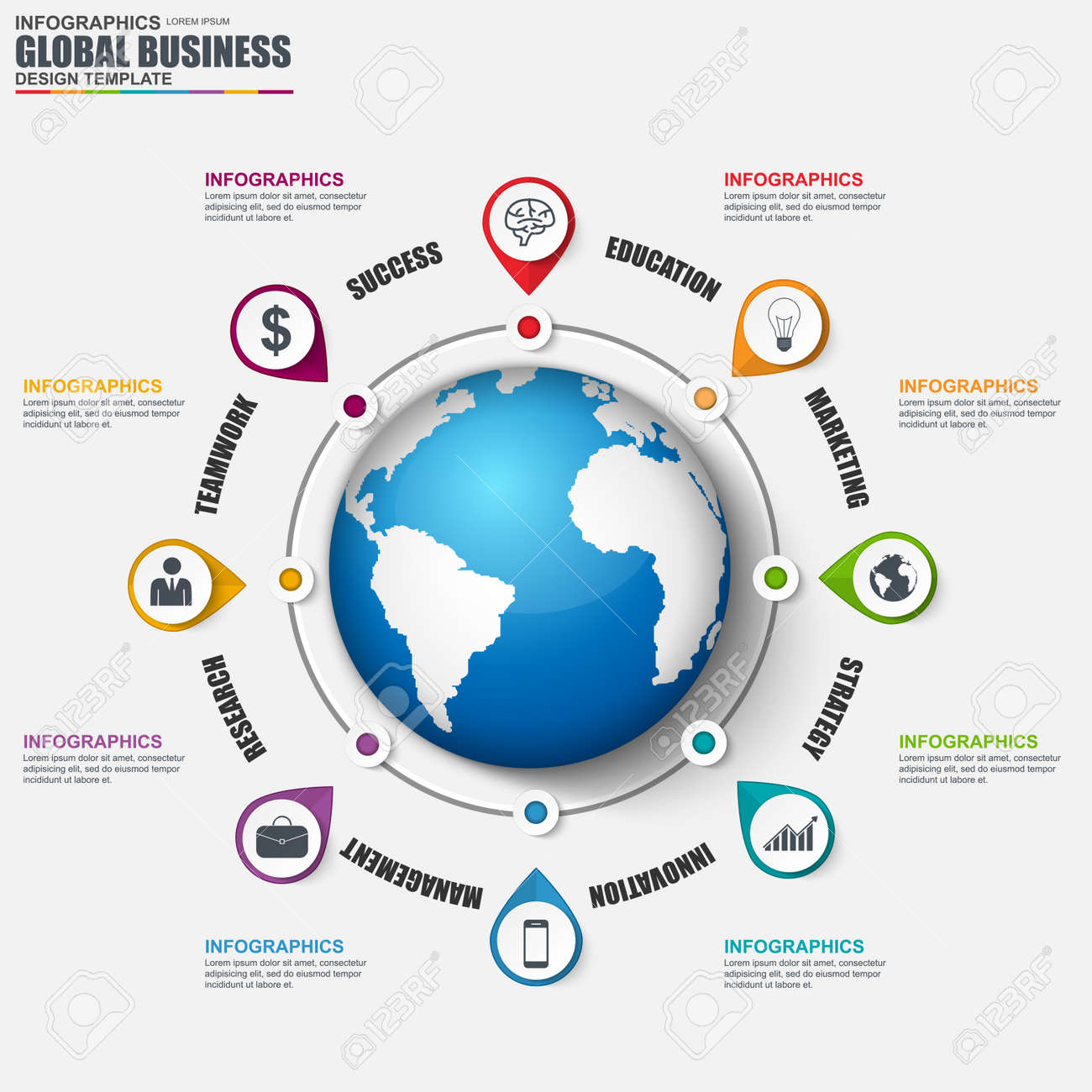 Infographic Global Business Design Template. Can Be Used For ...