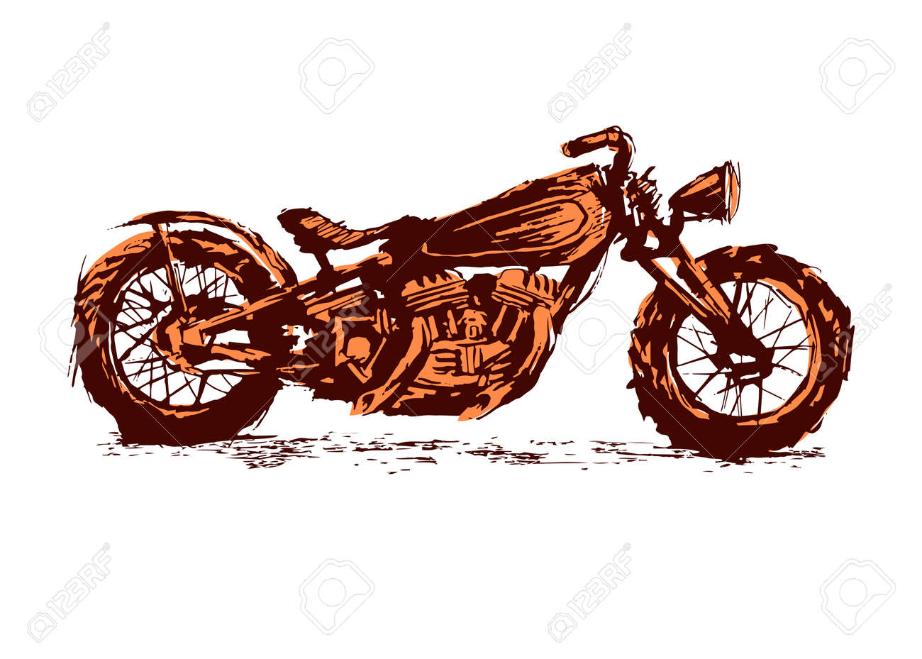 Classic Motorcycle Emblem Of Biker Club Vintage Style Monochrome Royalty Free Cliparts Vectors And Stock Illustration Image