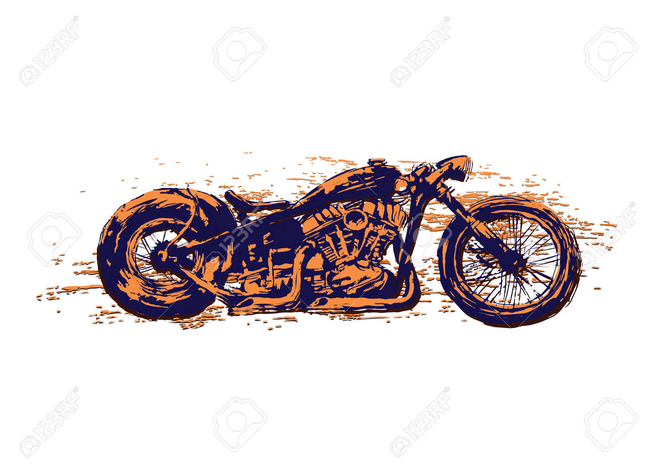 Classic Motorcycle Emblem Of Biker Club Vintage Style Monochrome Royalty Free Cliparts Vectors And Stock Illustration Image