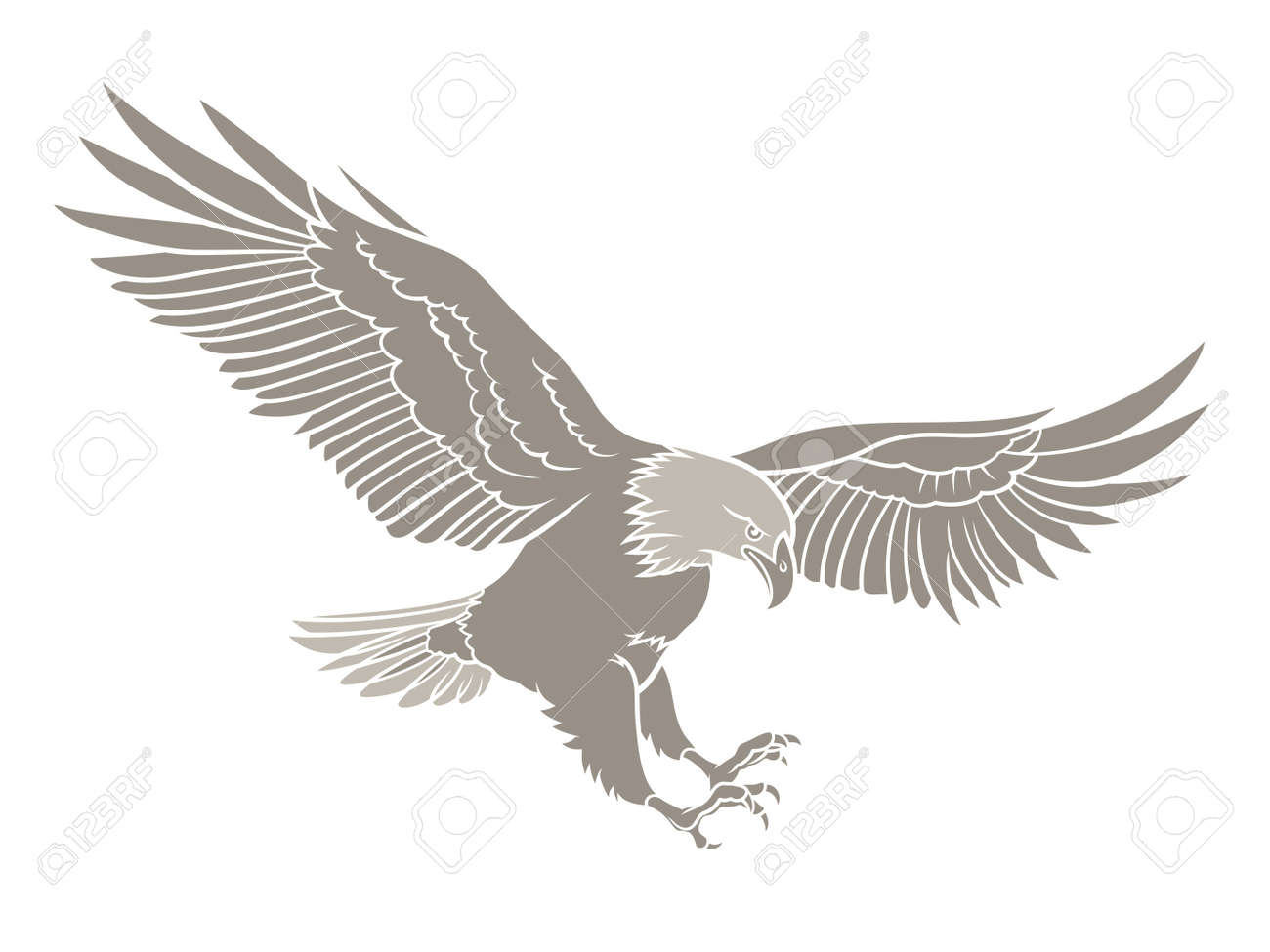 Vector Illustration Of A Bald Eagle Silhouette Royalty Free Svg Cliparts Vectors And Stock Illustration Image