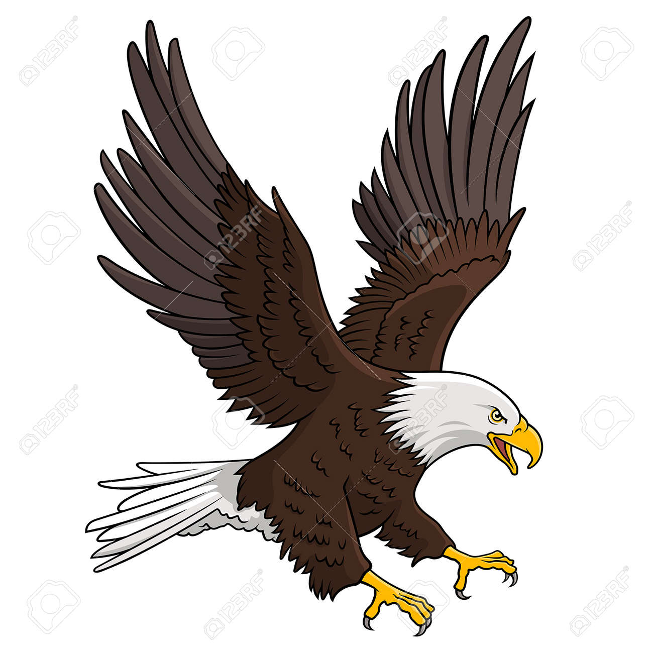 Bald Eagle Isolated On White This Illustration Can Be Used As