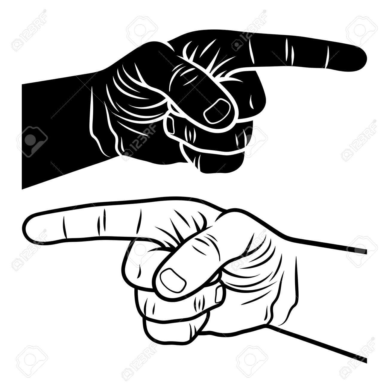 手を指しています 人差し指のベクター イラストです 手描きのスケッチ のイラスト素材 ベクタ Image