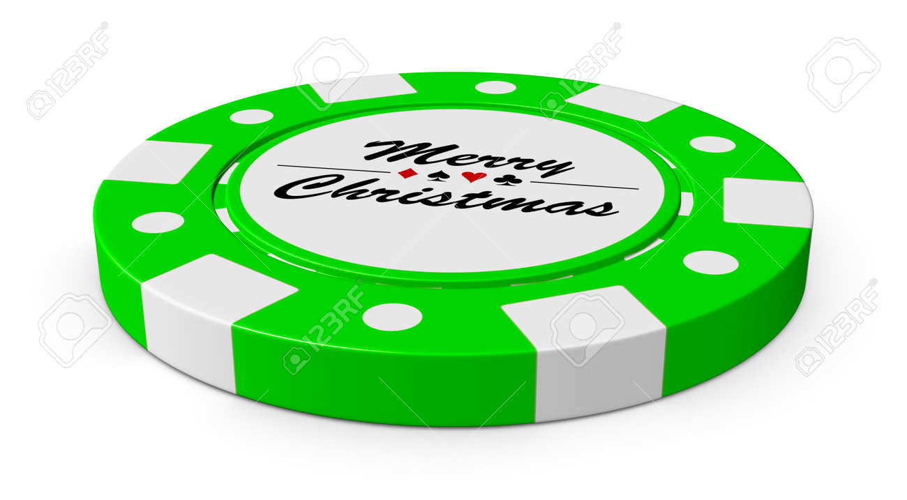 メリー クリスマス緑ギャンブル カジノ チップ ホワイト バック グラウンド 3 D 図の記号 の写真素材 画像素材 Image 3338