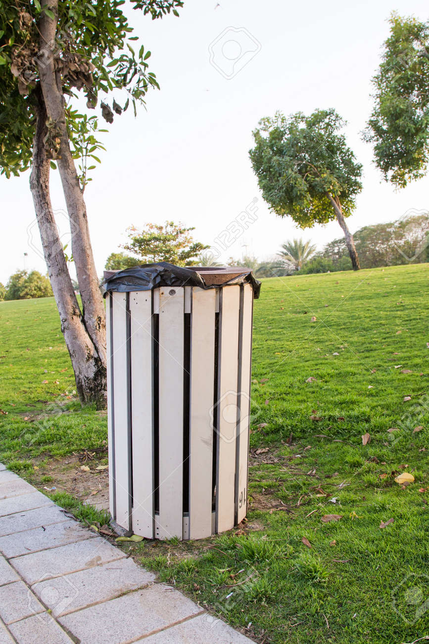 Wooden Trash Can In The Park Environment Protection Save Our Stock Photo Picture And Royalty Free Image Image 97635490