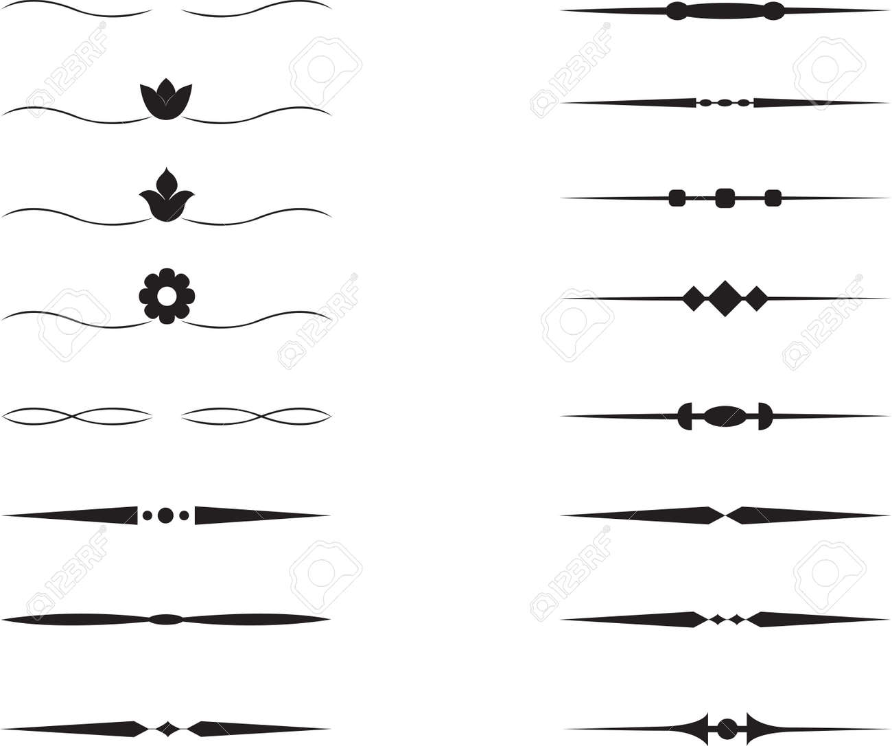 simple text dividers on white background royalty free cliparts