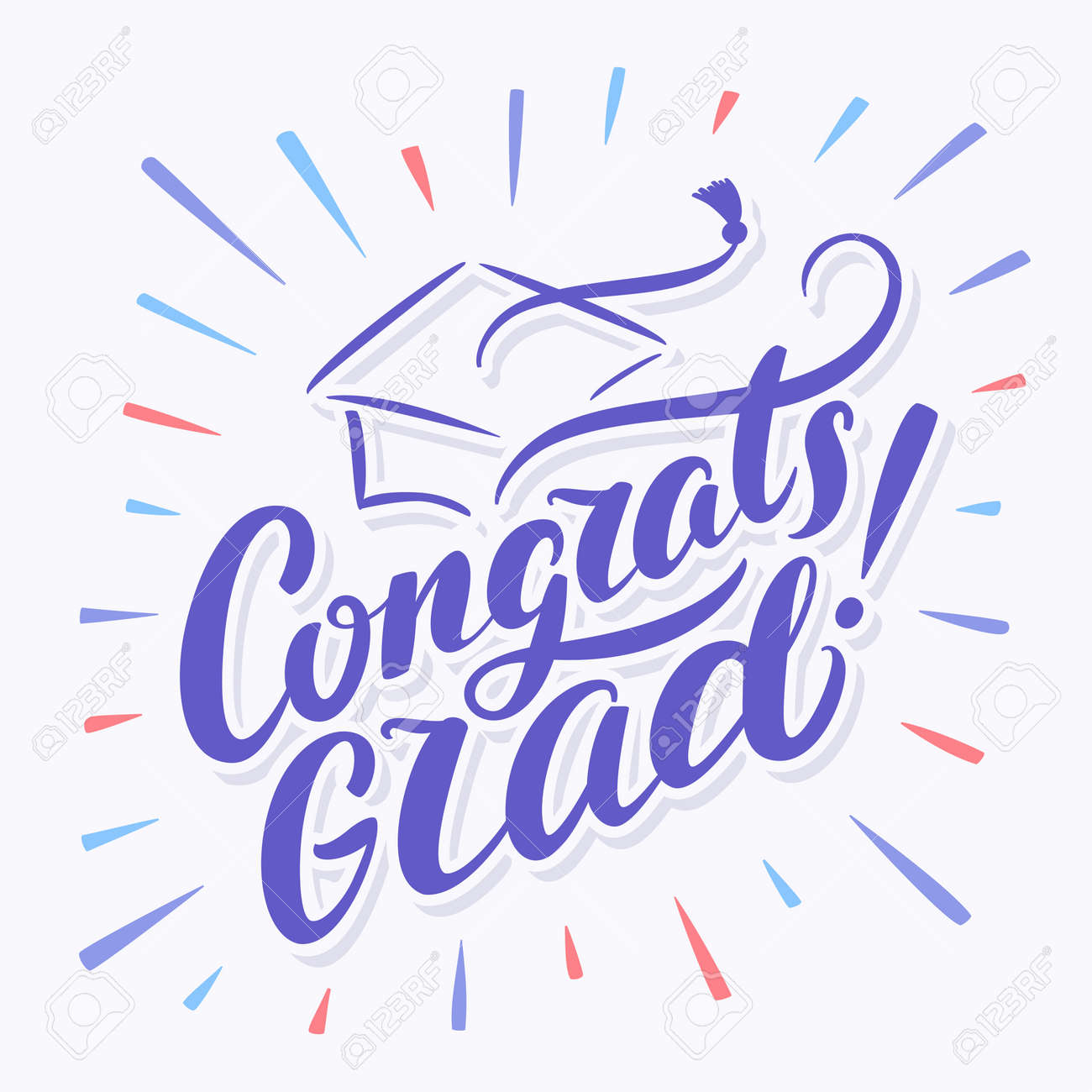 congratulations graduate banner hand lettering vector hand
