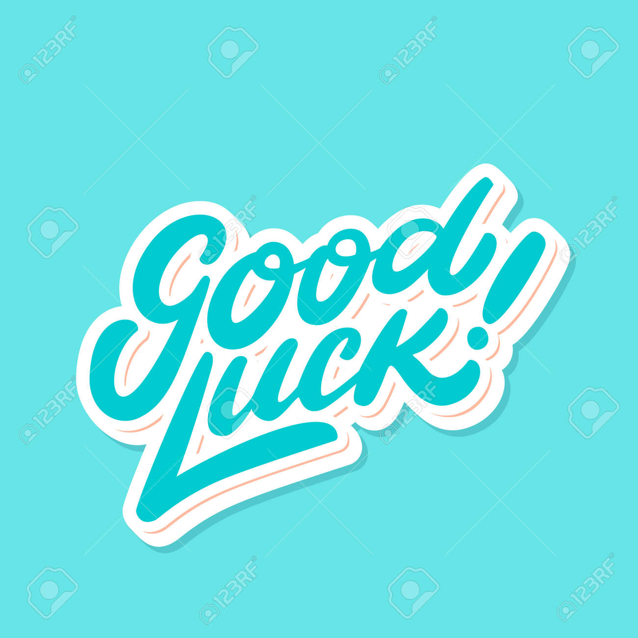good luck farewell card vector lettering royalty free cliparts farewell card