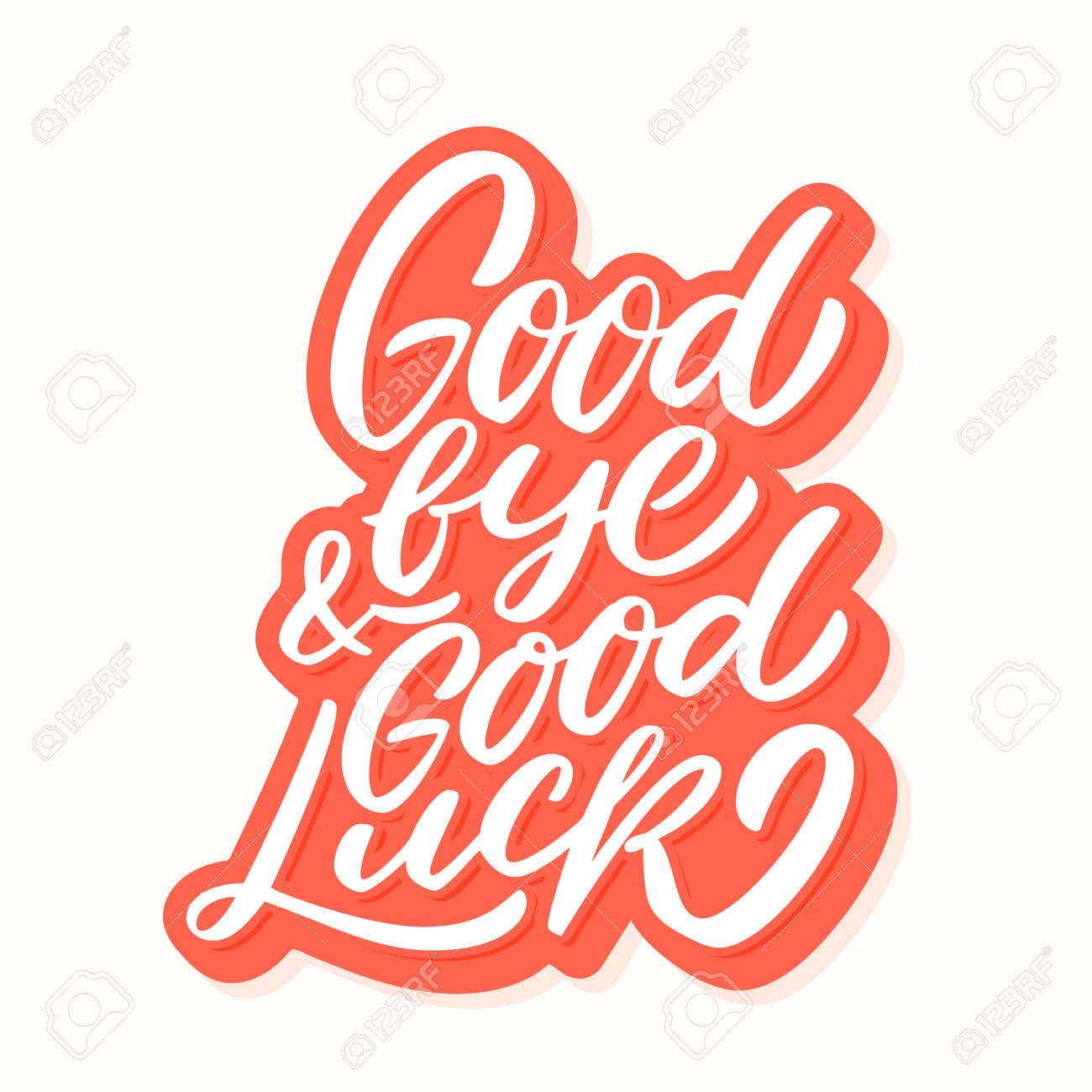 goodbye and good luck farewell card vector lettering vector goodbye card