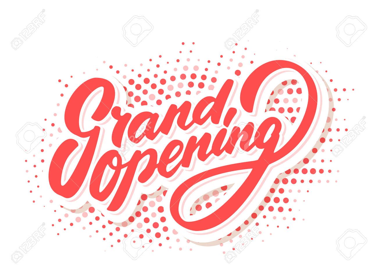 Grand Opening Banner Vector Lettering Vector Hand Drawn Illustration Royalty Free Cliparts Vectors And Stock Illustration Image