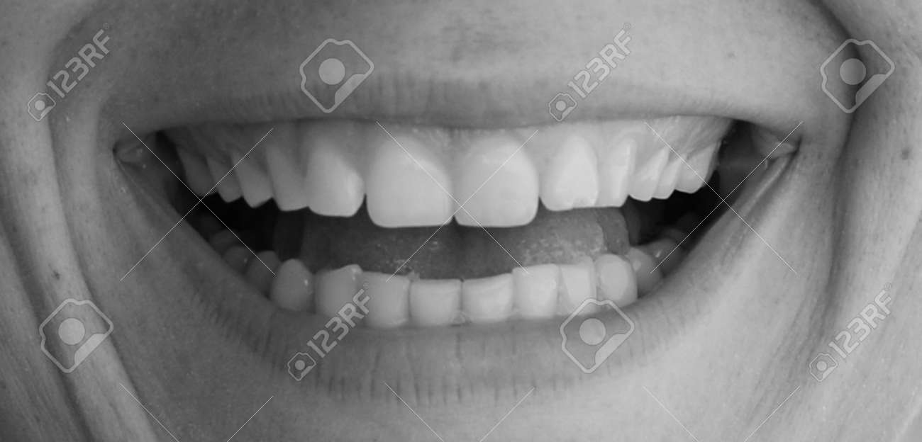 Beautiful Healthy Woman Smile In Black And White Stock Photo Picture And Royalty Free Image Image