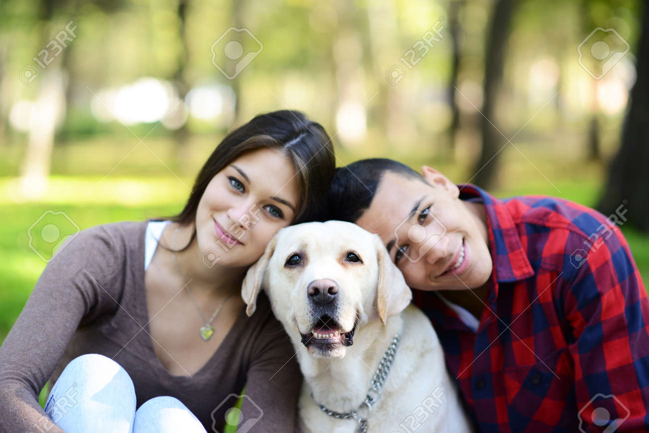 couple with dog couple with dog