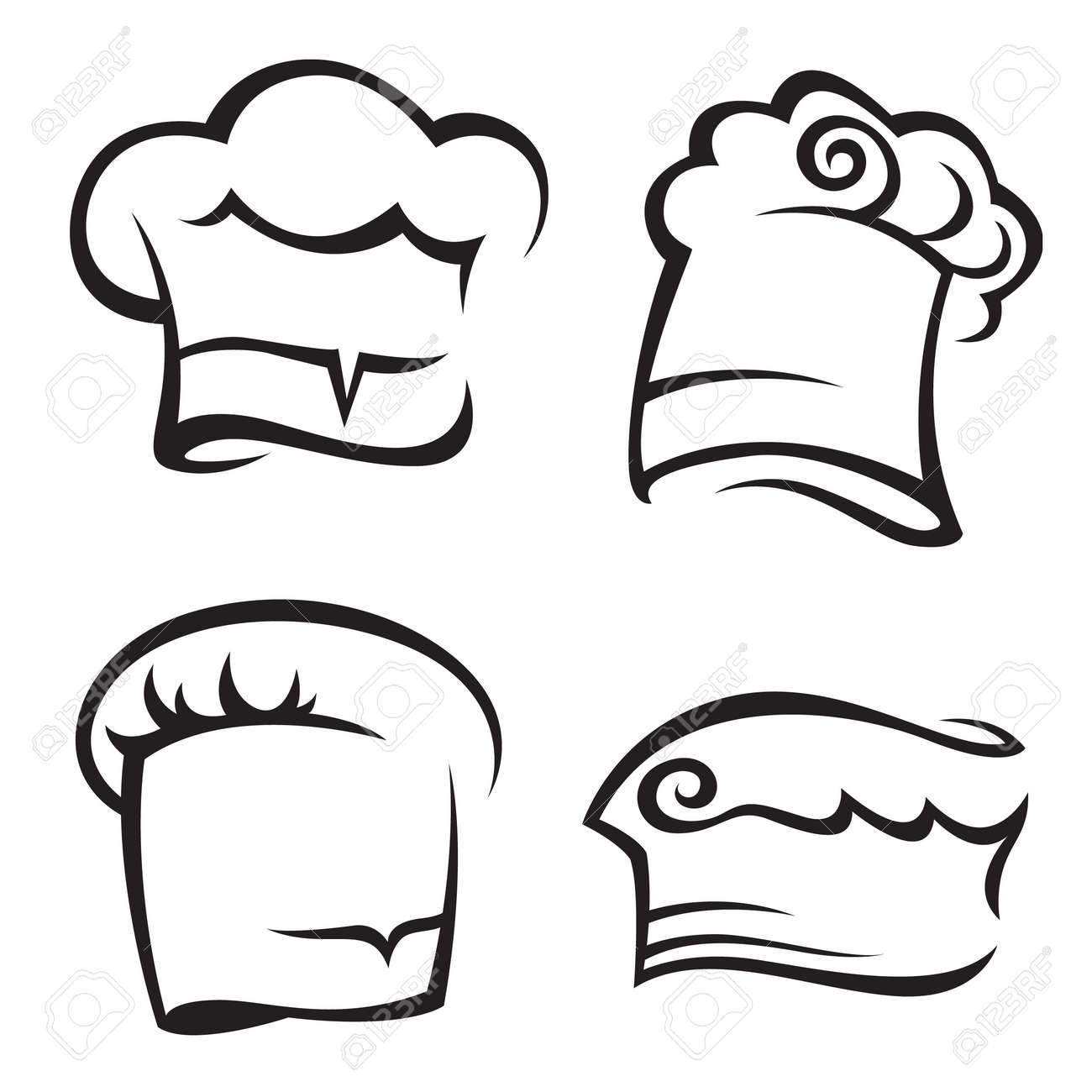 set of chef hats royalty free cliparts vectors and stock