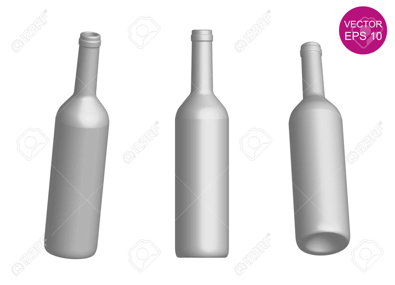 wine bottle template 3d royalty free cliparts vectors and stock