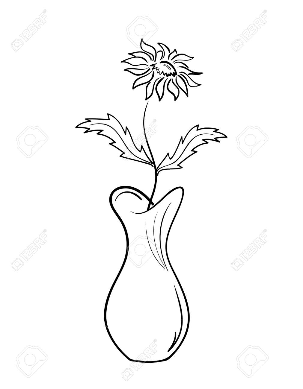 A Beautiful Flower In The Vase Royalty Free Cliparts Vectors And