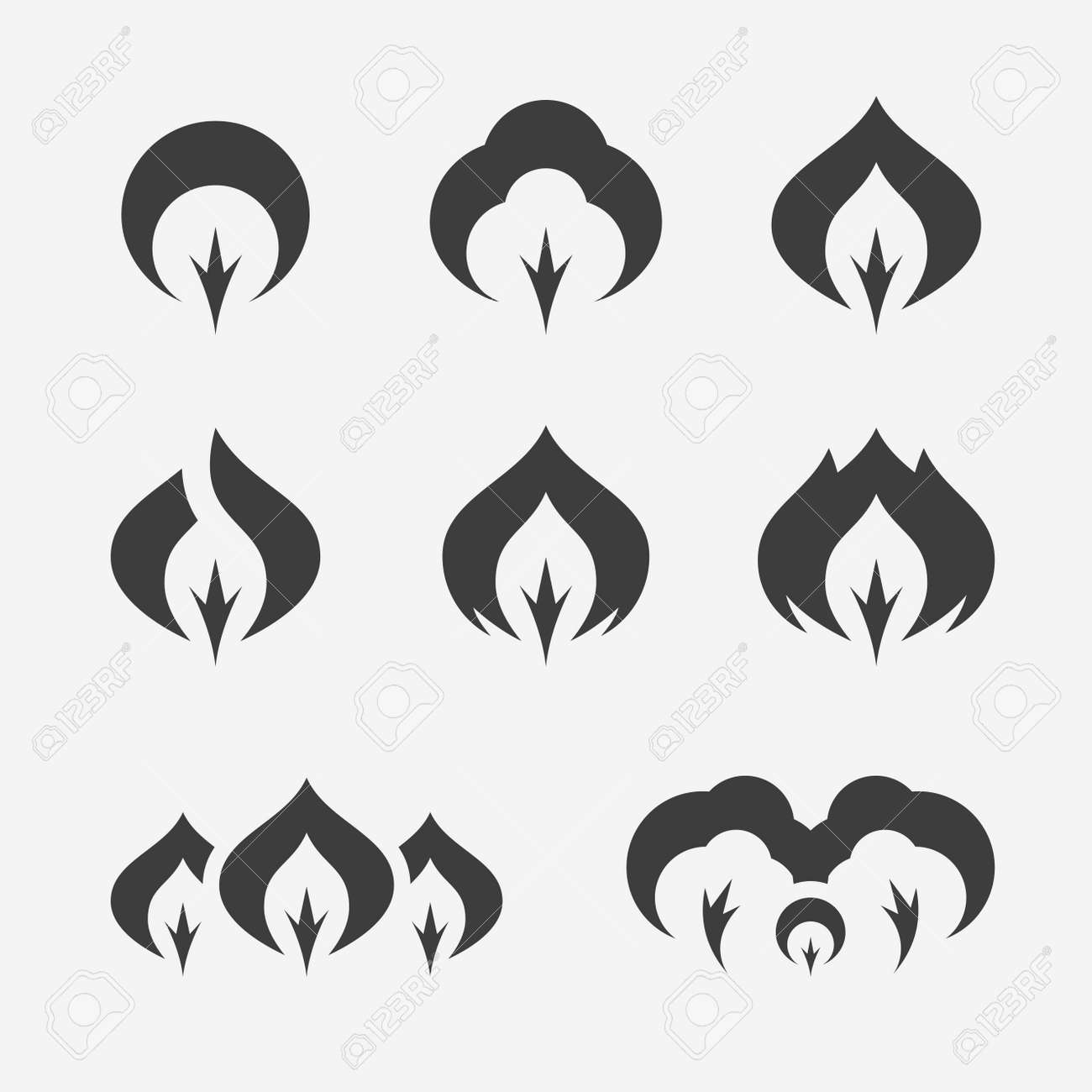 trees and forest simple vector logo set royalty free cliparts