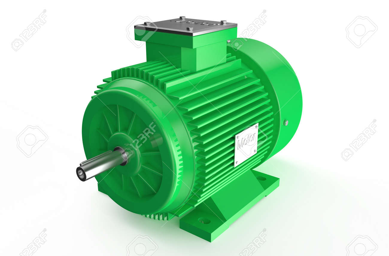 Industrial green electric motor isolated on white background - 36598061 Industrial green electric motor isolated on white background - 36598061