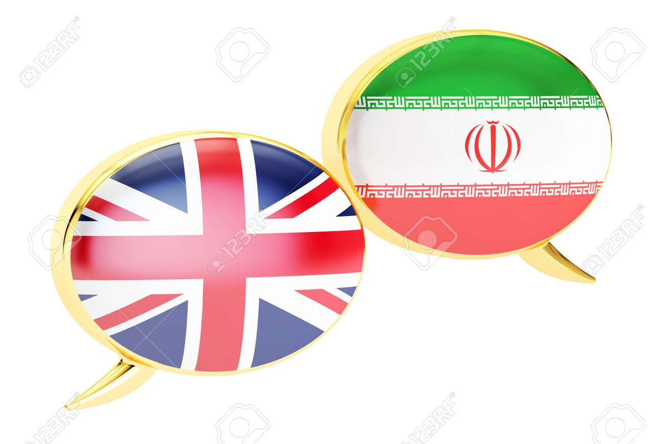 吹き出し イラン英語会話の概念 3 D レンダリング の写真素材 画像