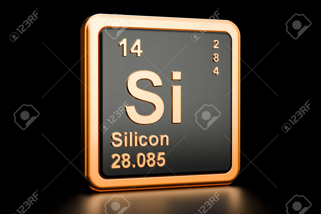 シリコンsi 化学元素 黒い背景に分離された 3d レンダリング の写真素材 画像素材 Image シリコンsi 化学元素 黒い背景に分離された 3d レンダリング の写真素材 画像素材 Image