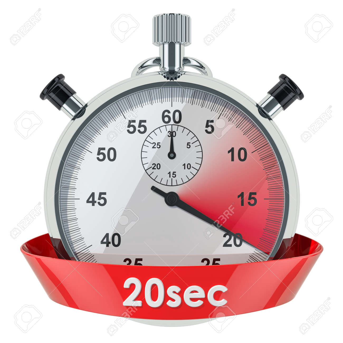 Stopwatch with 20 seconds timer. 