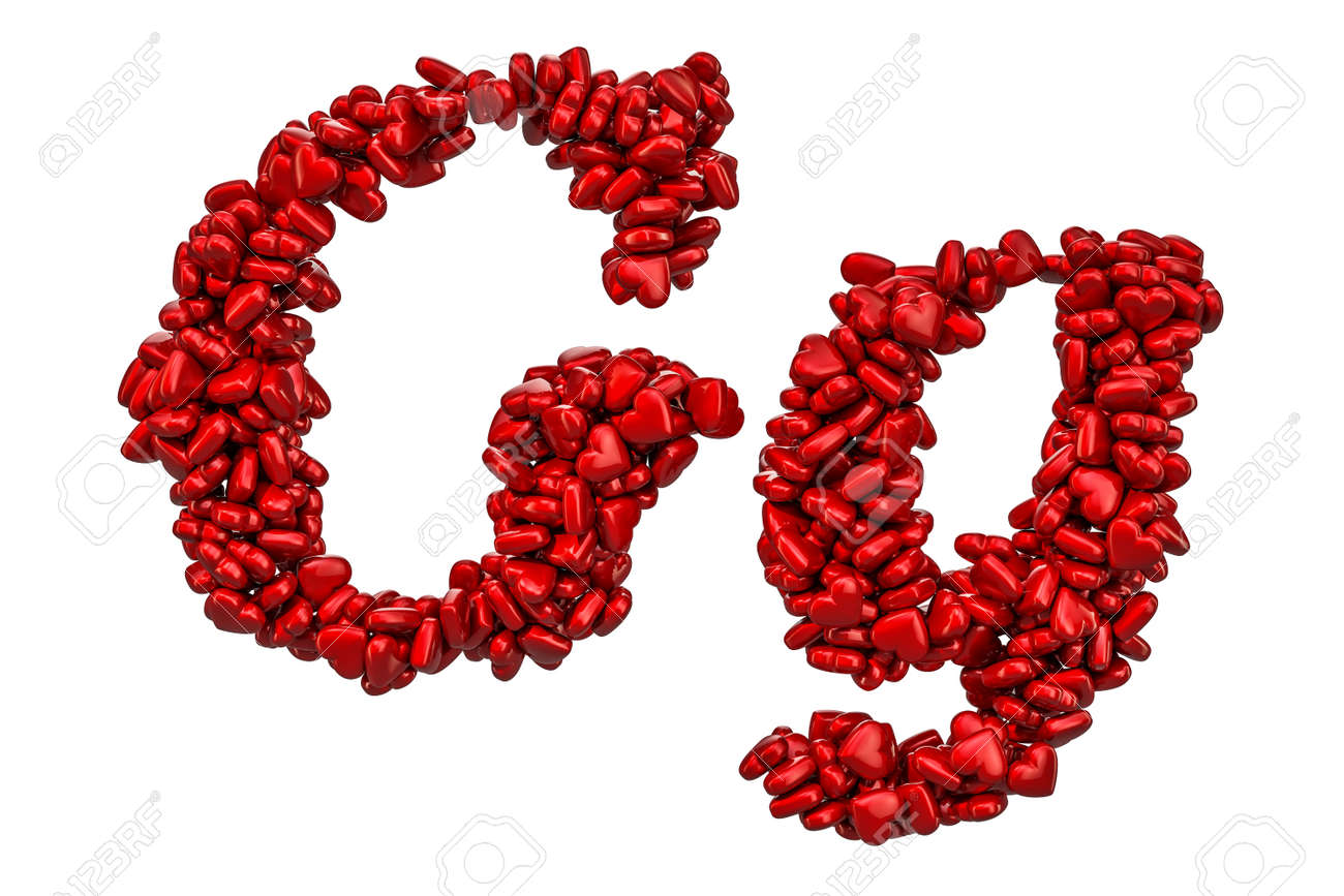 Cursive Letter G From Red Hearts Capital And Small Letters Stock Photo Picture And Royalty Free Image Image 115044064