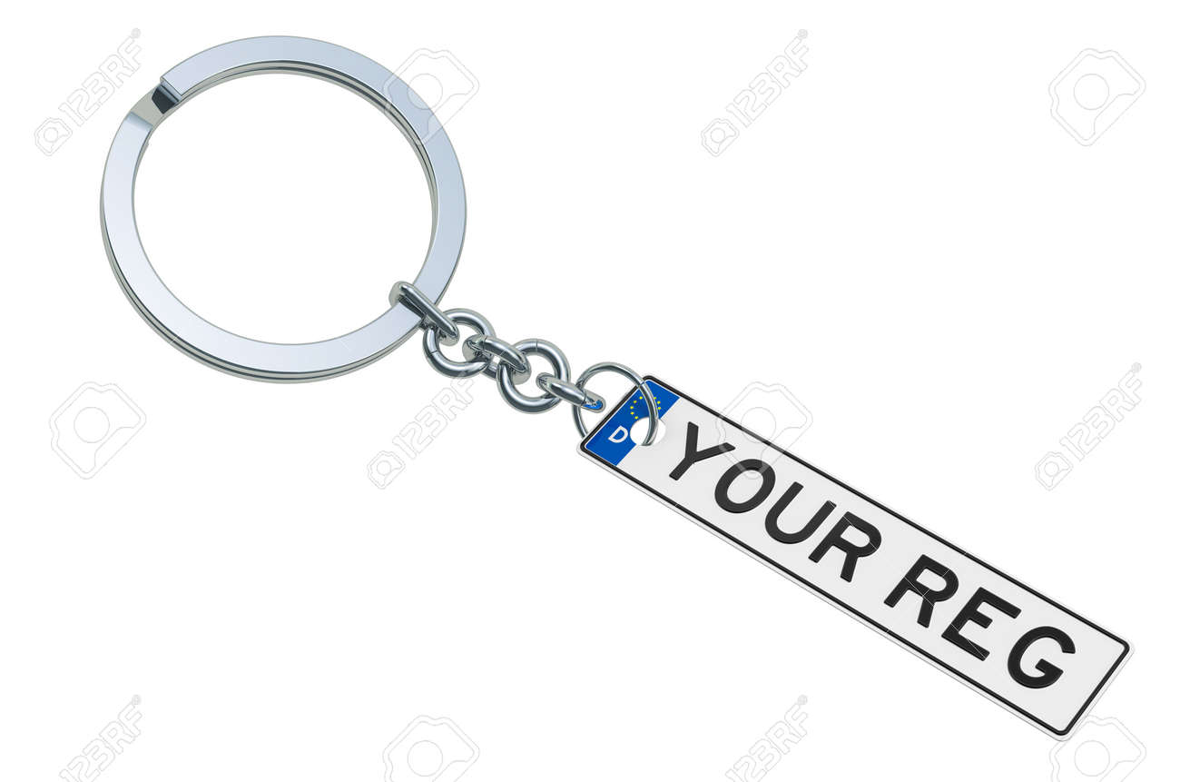 number plate keychain