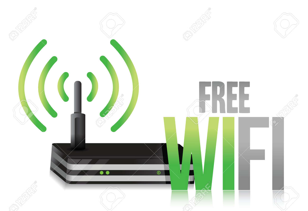 白色の背景上の無料の Wifi ルーター イラスト デザインのイラスト素材 ベクタ Image