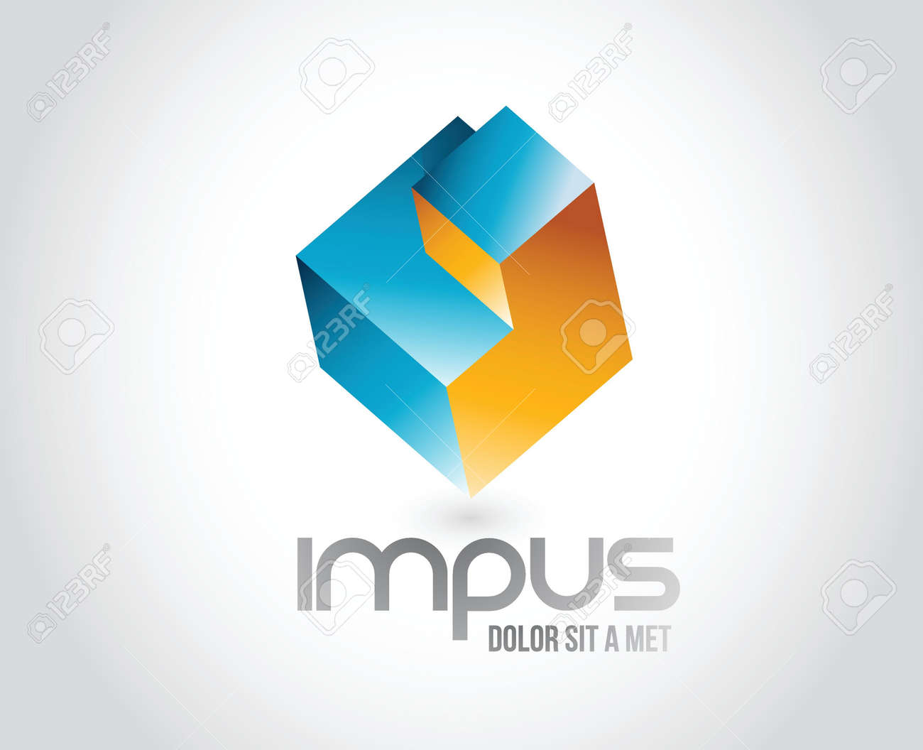 abstract logo template logic puzzle cube illustration design