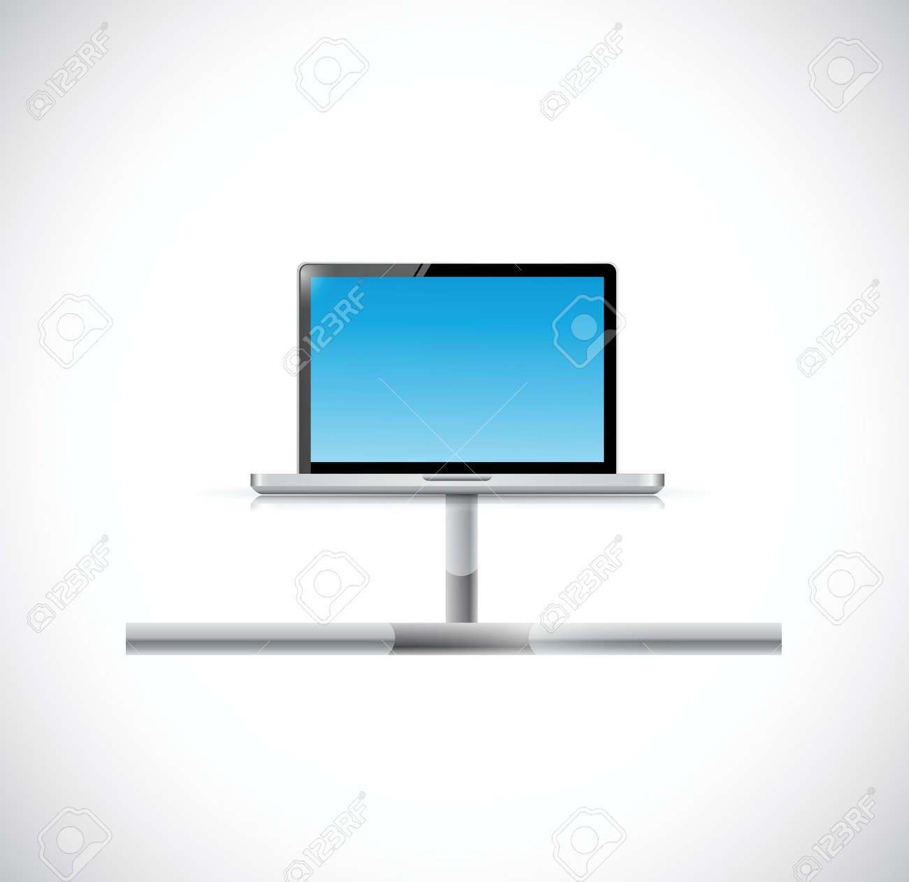 白い背景の上のノート パソコン接続イラスト デザインのイラスト素材 ベクタ Image