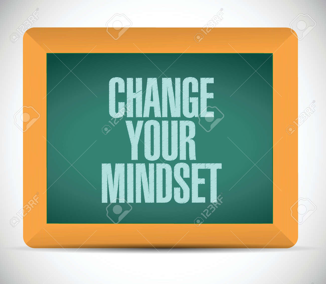 白い背景の上の考え方看板のイラスト デザインを変更します の