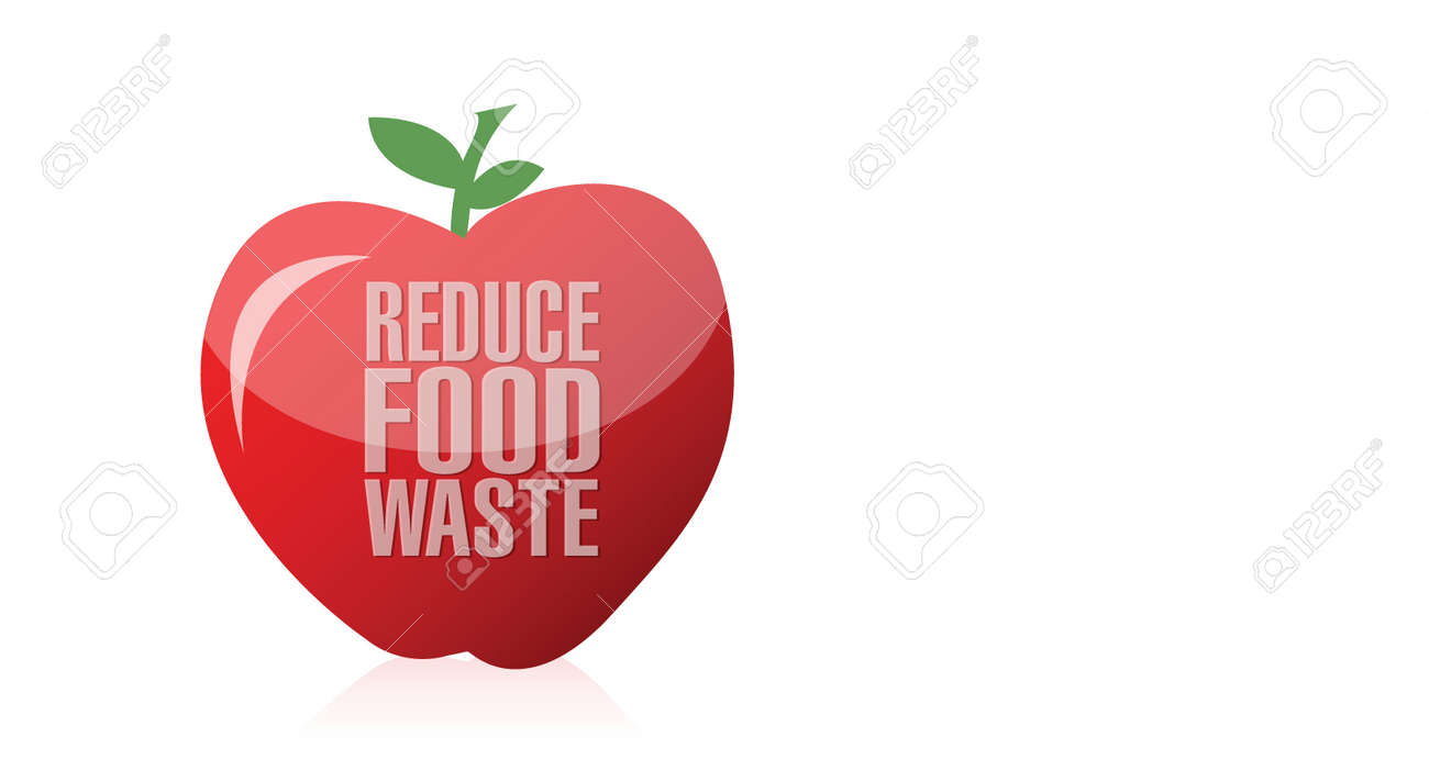 アップル 白い背景の上の食品廃棄物のイラスト デザインを減らす のイラスト素材 ベクタ Image