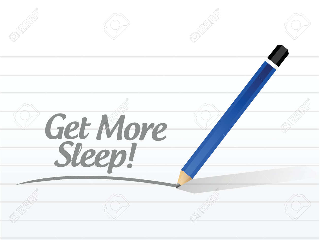 白い背景の上より睡眠メッセージ イラスト デザインを取得します のイラスト素材 ベクタ Image