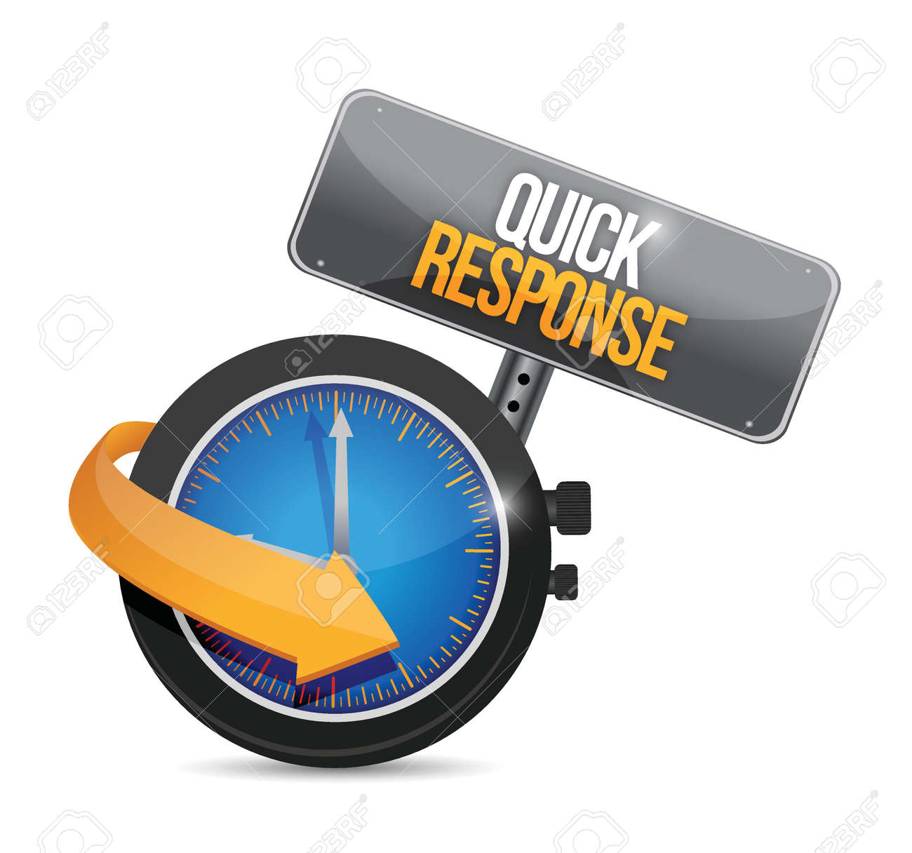 Quick Response Watch Sign Illustration Design Over A White ...